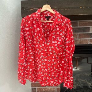 J. Crew cotton and silk floral blouse